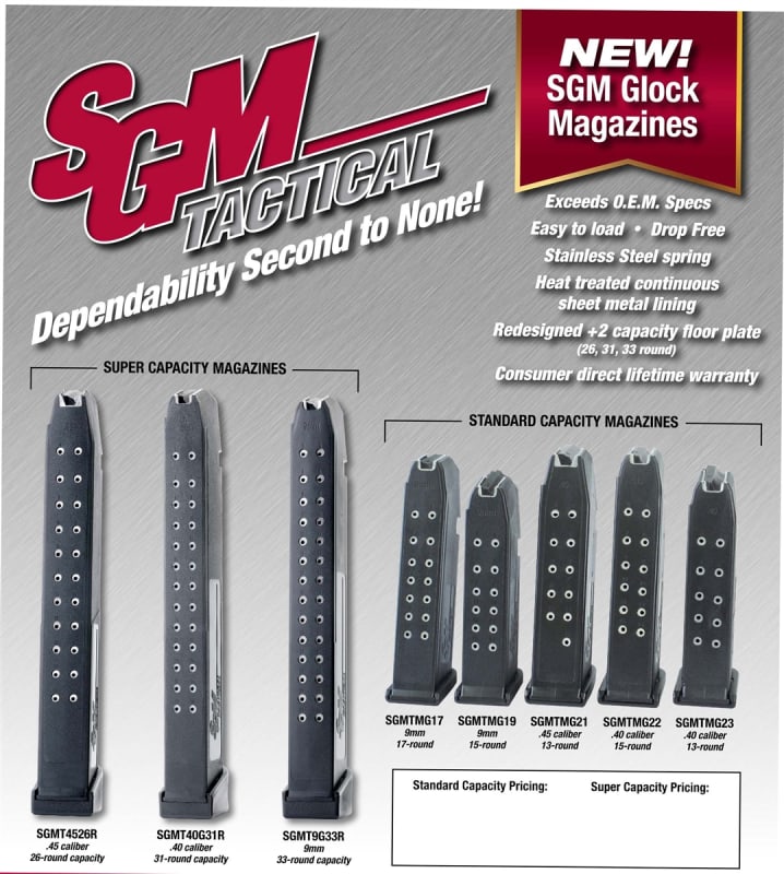 GLOCK 45 CAL 13 ROUND MAGAZINE SGM SUREFIRE SGMTMG21