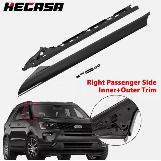 Right Side Windshield A-Pillar Molding INNER OUTER Trim