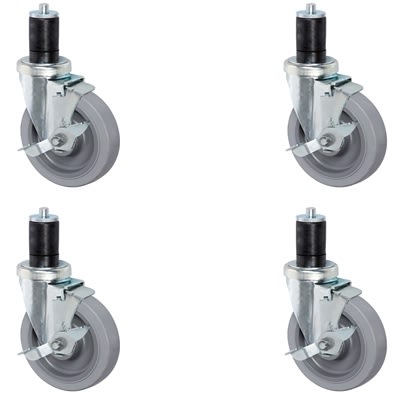 4 Swivel Stem Casters for Utility Carts - 4/Set