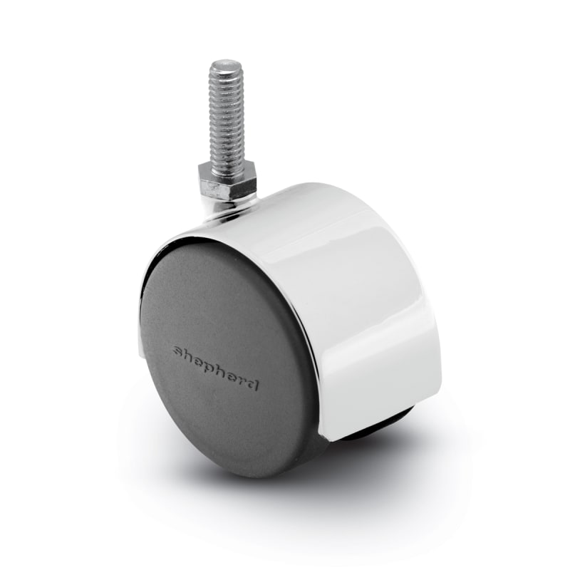 PPA60637BC Bright Chrome Finish Pacer Hooded Stem Caster 60mm Diameter 3/8" x 3/4