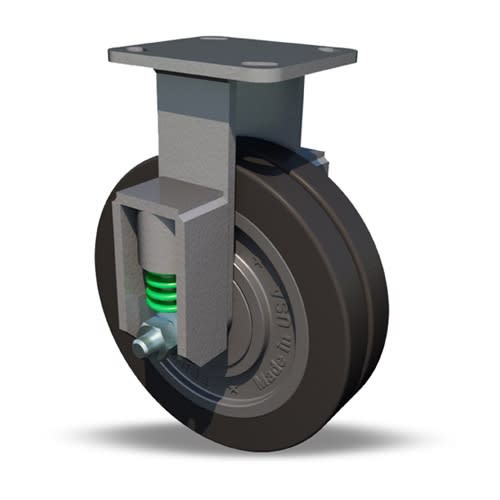 Hamilton 6-inch Rigid Caster, 1450 lbs Load Capacity, UltraGlide XC Polyurethane on Cast Iron Wheel, Model R-SPWH-6SWF70D-2