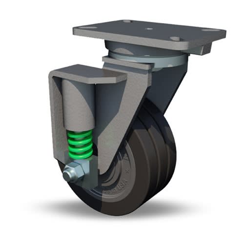 Hamilton 10-inch UltraGlide XC Polyurethane Swivel Caster S-SPCH-13SWF70D-1 with Cast Iron Wheel and Sealed Precision Bearings