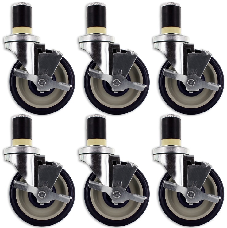 Premium Casters for Stainless Steel Worktable Set of 6 CasterHQ