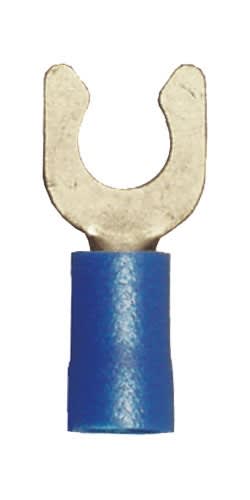 160231-100 PVC Insulated #8 Locking Spade Terminal 16-14 Gauge Blue (100 Count)