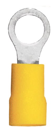 160408-1000 PVC Insulated Ring Terminal 12-10 Gauge Yellow 1/2" Stud (1000 Count)