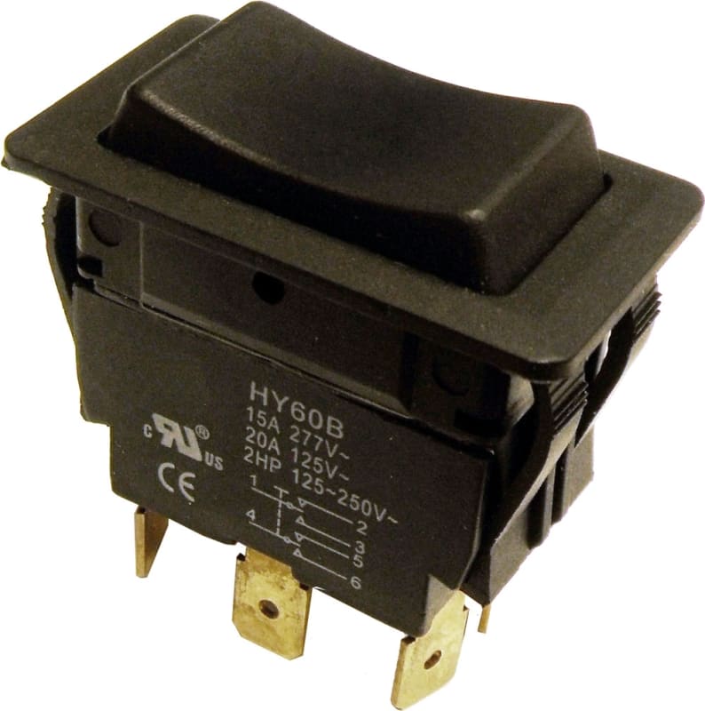 246-262-000 Switch Three Position DPTT 15 Amp (On-Off-On)