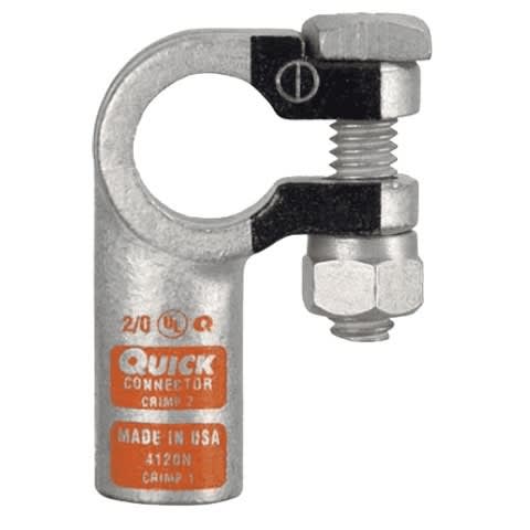 4120-050N QuickCable 2/0 GA Negative Right Clamp Crimpable Battery Connector (50 PCS)