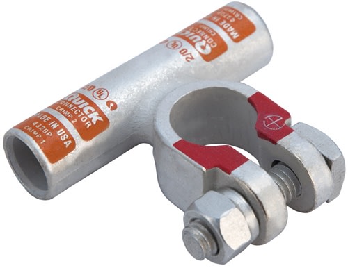 4340-005P QuickCable 4/0 GA Positive Flag Clamp Crimpable Battery Connector (5 Pack)