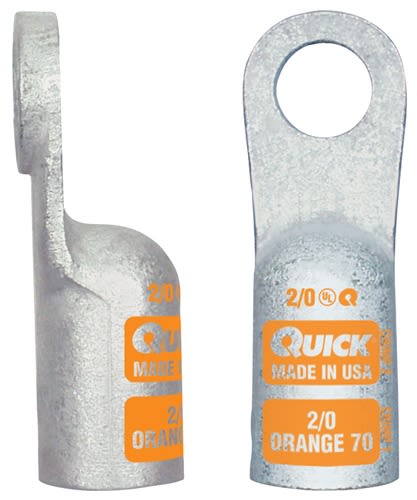 4820-005F QuickCable 2/0 GA 3/8" Stud Crimpable Terminal (5 Pack)