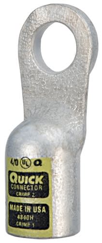 4840-050F QuickCable 4/0 GA 3/8" Stud Crimpable Terminal (50 PCS)