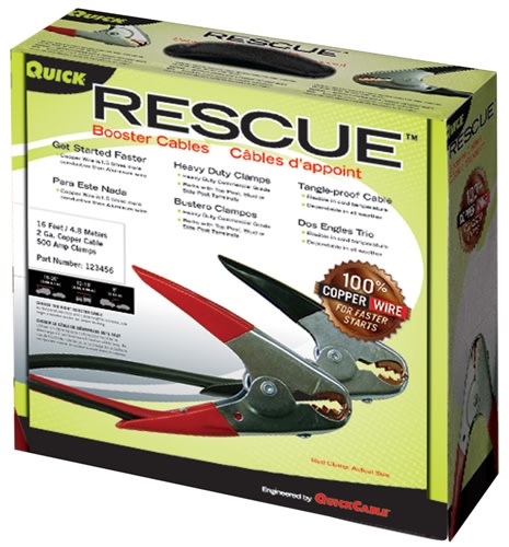 602282-001 QuickCable 20' 2Ga 500A Medium Booster Cable (Parrot Clamp)