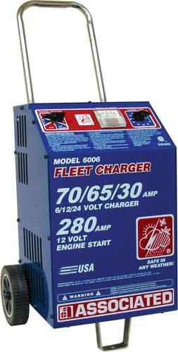 6006 Associated 70/65/30/280 Amp 6/12/24 Volt Automotive Battery Charger W/Start