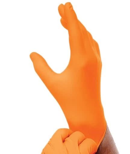 OO-XL Atlantic Safety Products Extra-Large 8 mil Orange Nitrile Gloves (box of 100 gloves)