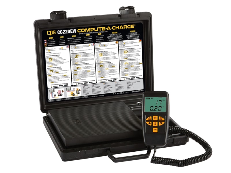 CC220EW Enhanced Wireless Refrigerant Charging Scale With Tank Traker