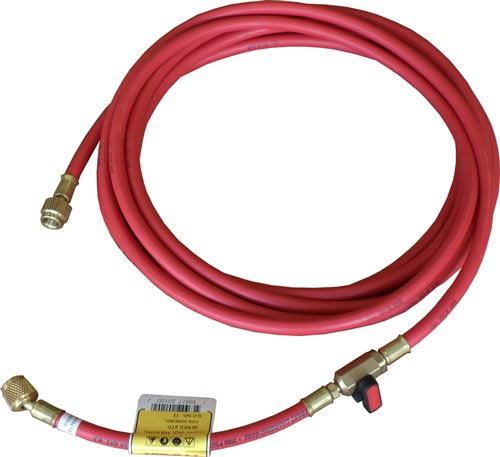 HS10RL CPS Red 10' Standard 1/4'' In-Line Ball Valve Hose 1/4'' SAE