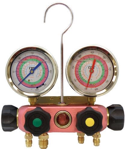 MV13H3 CPS R-134a, 22, 404A, 410A 3 1/8" Oil-Filled Gauges - Manifold Only