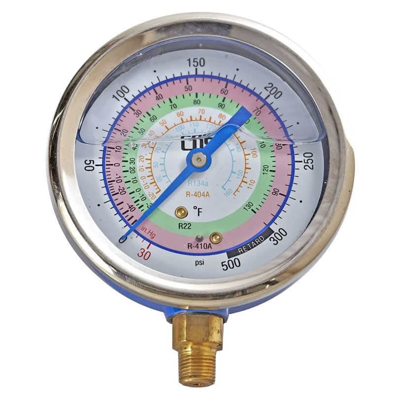 RGH3L CPS 3-1/8" (80mm) Low Side Gauge For R-134a 22 404A 410A Oil-Filled