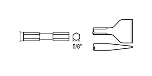 6158044420 Chicago Pneumatic Flat Chisel 5/8" Hex Shank 7" X 50mm