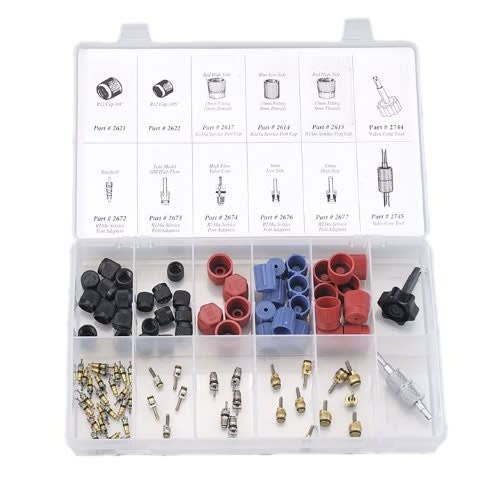 2663 FJC Inc. Automotive Air Conditioning Cap & Valve Core Assortment (90 Piece)