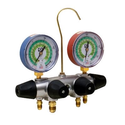 25708 JB Industries 4 Valve Aluminum Manifold R-22/R-134A/R404A/R-410A 4" Gauges and 60" CCLE Hose Set 25708 JB Industries 4 Valve Aluminum Manifold R-22/R-134A/R404A/R-410A 4" Gauges and 60" CCLE Hose Set