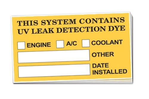 53315 Mastercool Label For Uv Leak Detection Dye Kit (25)