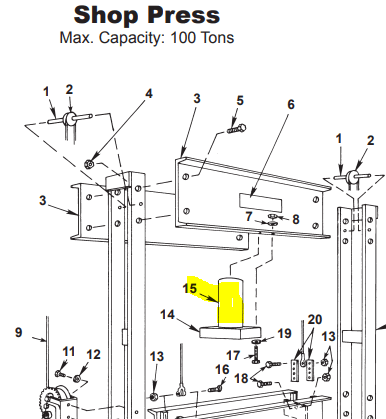52434A OTC 100 Ton Hydraulic Cylinder