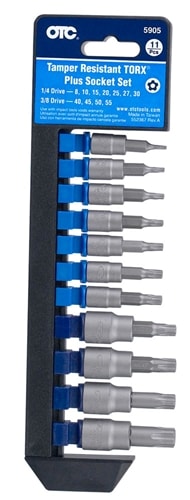 5905 OTC 11 Pc Tamper Resistant Torx Plus (5-Lobe) Sq. Dr. Socket Set