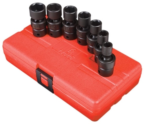 3654 Sunex Tools 7 Pc. 6-Point Universal Fractional Impact Socket Set