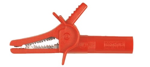 A058R TPI Red Flanged Fully Insulated Large Crocodile Test Lead Clip