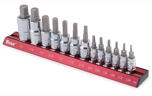 16123 Titan 13pc SAE Hex Bit Socket Set
