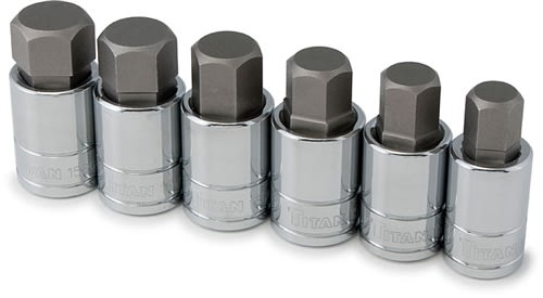 16156 Titan 6pc SAE Large Hex Bit Socket Set
