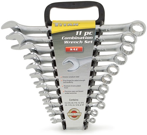 17327 Titan 11pc SAE Raised Panel Combo Wrench Set