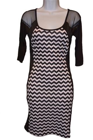 black and white lady's dress