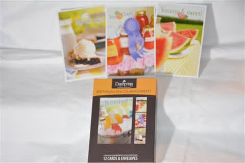 Refreshed, Birthday cards are just that, Refreshing! A box set of three designs with four cards per design.