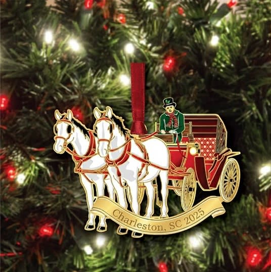 Horse Drawn Carriage Brass Ornament