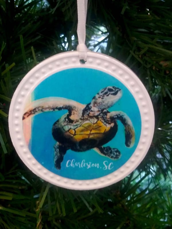 Ceramic Sea Turtle Ornament