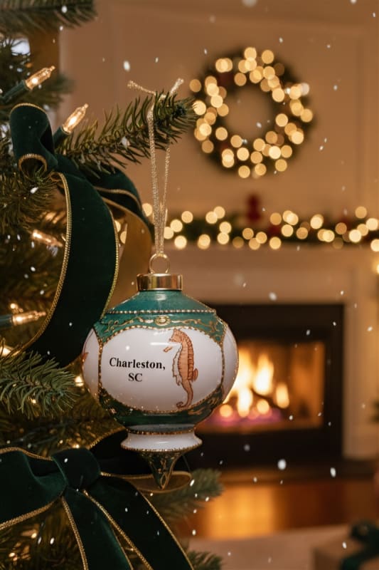 Ceramic Victorian Ornament with Shells