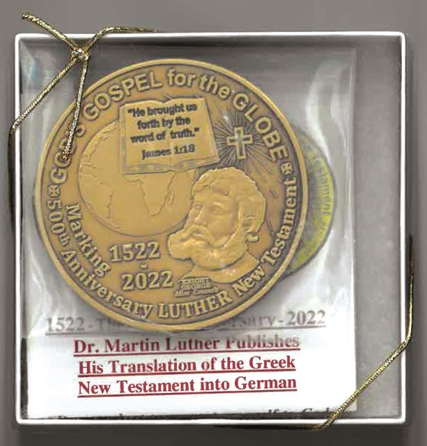 2022 Luther/NT commemorative medallion - antique bronze