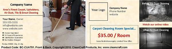 BC-CUAT01: Business Card-Carpet-Uph-AirDuct-Tile
