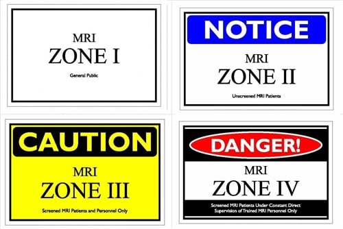 Radiation Warning Sign<br>"MRI Zone"