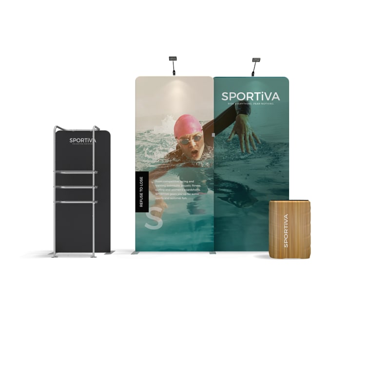 WaveLine_Media_Tension_Fabric_Display_10Ft_with_banner_stand