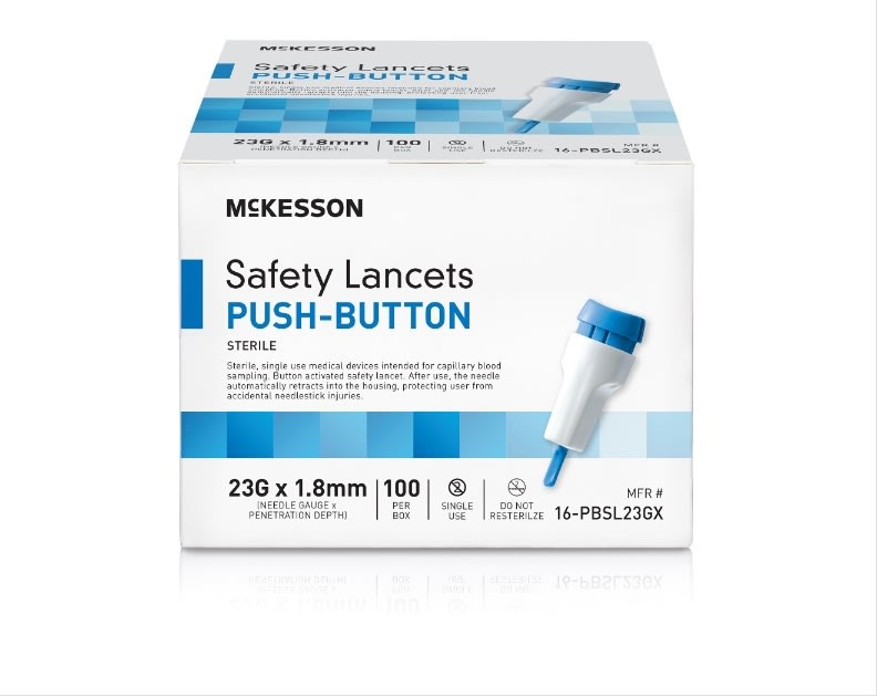 Push Button Safety Lancet 23 Gauge