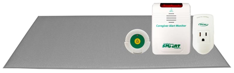 photo of Smart Outlet with CordLess Fall Prevention Monitor and CordLess Weight Sensing Floor Mat (24"x48", Gray) System