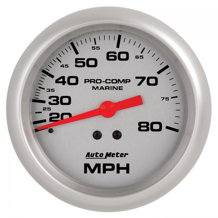 Auto Meter 200753 Mechanical Speedometer 0-80 MPH Marine Silver