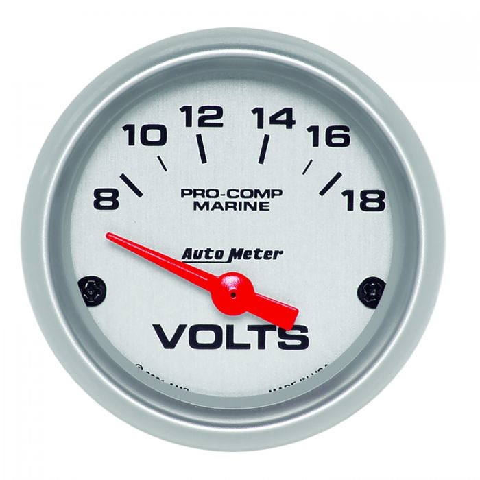Auto Meter 200756-33 Voltmeter Marine Silver Gauge