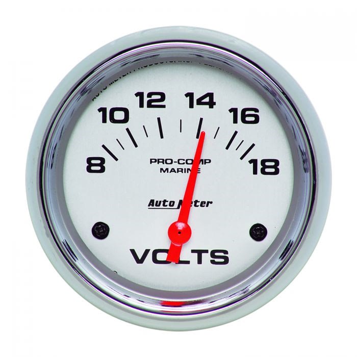 Auto Meter 200757-35 Voltmeter Marine Chrome Gauge