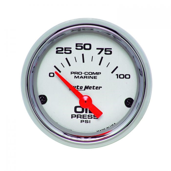 Auto Meter 200758-35 Oil Pressure Marine Chrome Gauge