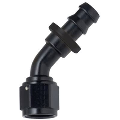 -10 Push-Lock 45 Deg Hose End Black