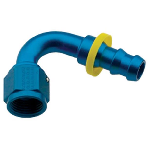 -6 Push-Lock 120 Deg Hose End Blue