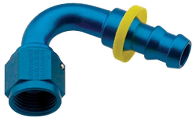 -12 Push-Lock 120 Deg Hose End Blue